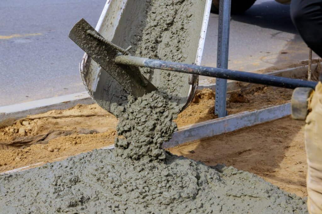 pouring concrete