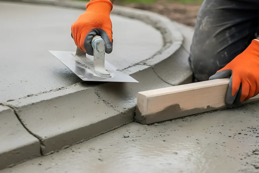 Decorative concrete curbing installation by Concrete Curbing Kapiti adding stylish borders to enhance residential curb appeal.